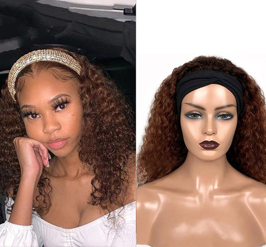 Headband Jerry Curly Wigs Human Hair