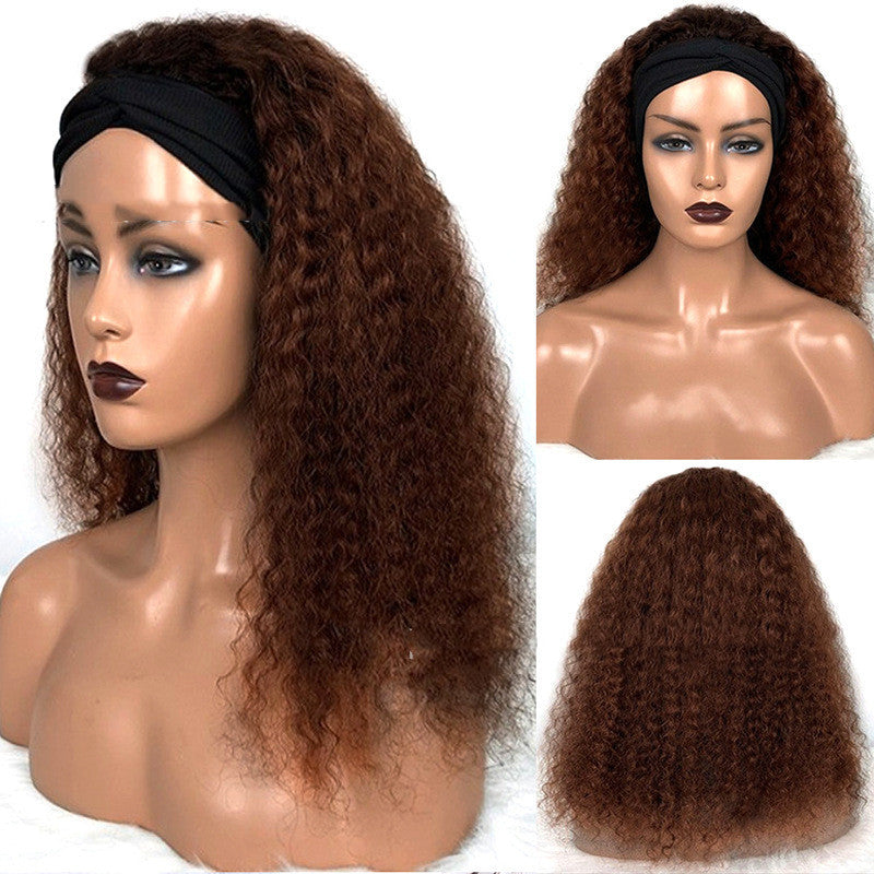 Headband Jerry Curly Wigs Human Hair