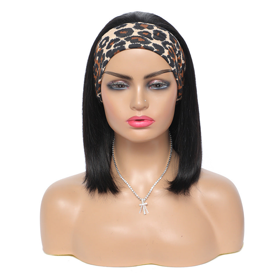 Headband Wig Human Hair Straight