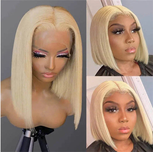 613 Blonde Bob Wig Short Straight Human Hair Wigs