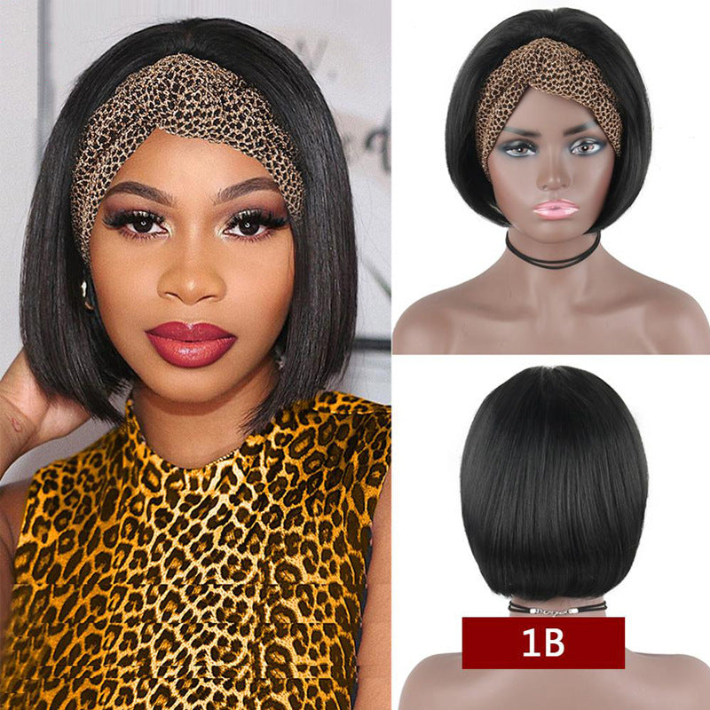 Headband Wig Human Hair Straight