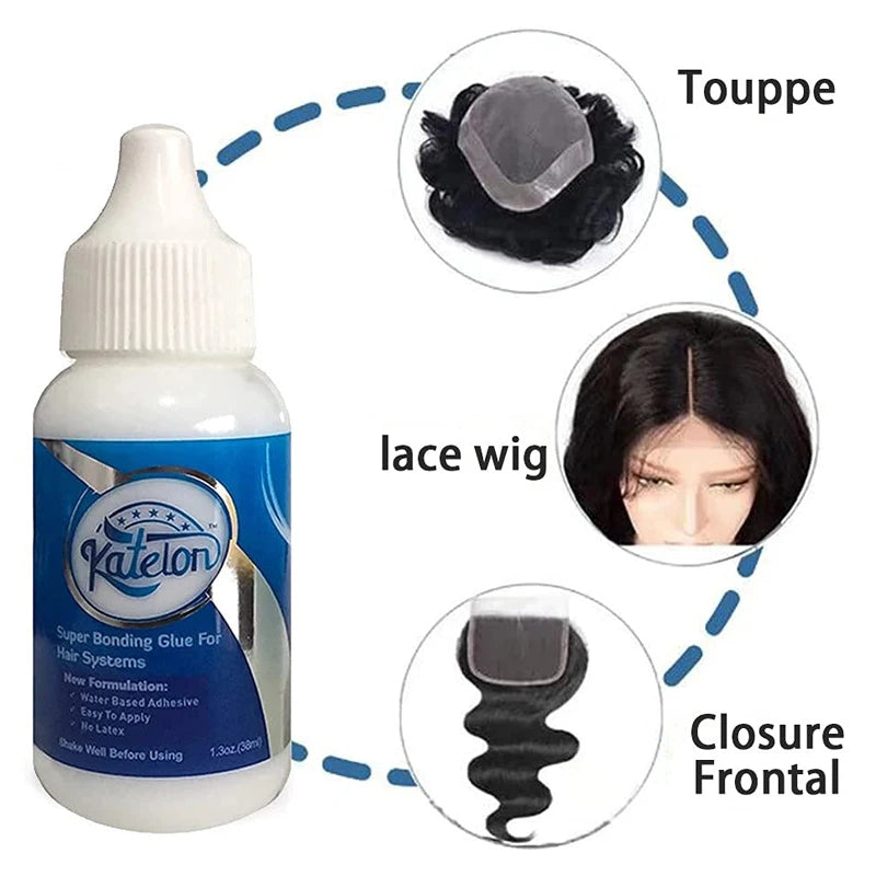 Lace Front Wig Glue Extreme Hold Waterproof 38ml Super Bonding Adhesive Glue For Wig Cap 1Pcs Hair Glue Hair Styling Tools 1.3Oz