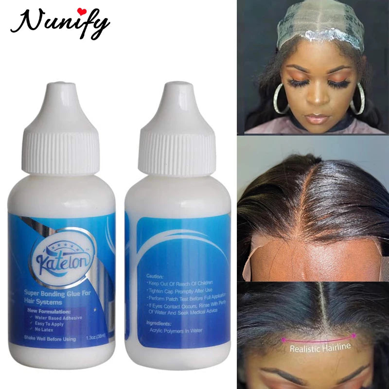 Lace Front Wig Glue Extreme Hold Waterproof 38ml Super Bonding Adhesive Glue For Wig Cap 1Pcs Hair Glue Hair Styling Tools 1.3Oz